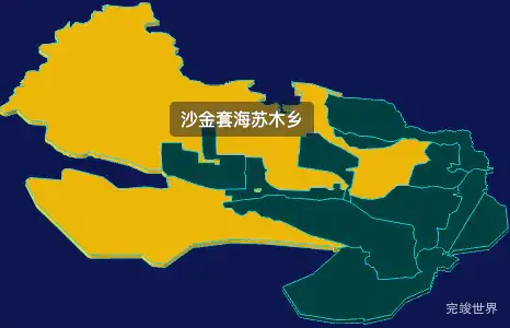 threejs巴彦淖尔市磴口县geoJson地图3d地图鼠标移入显示标签并高亮